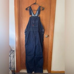 Dickie’s dark blue denim carpenter overalls size L